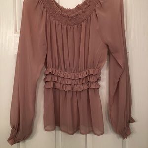Forever 21 sheer blush blouse